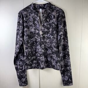 Lululemon Luxtreme Running Half-Zip Inflect Floral Lunar Rock / Lavender & Black